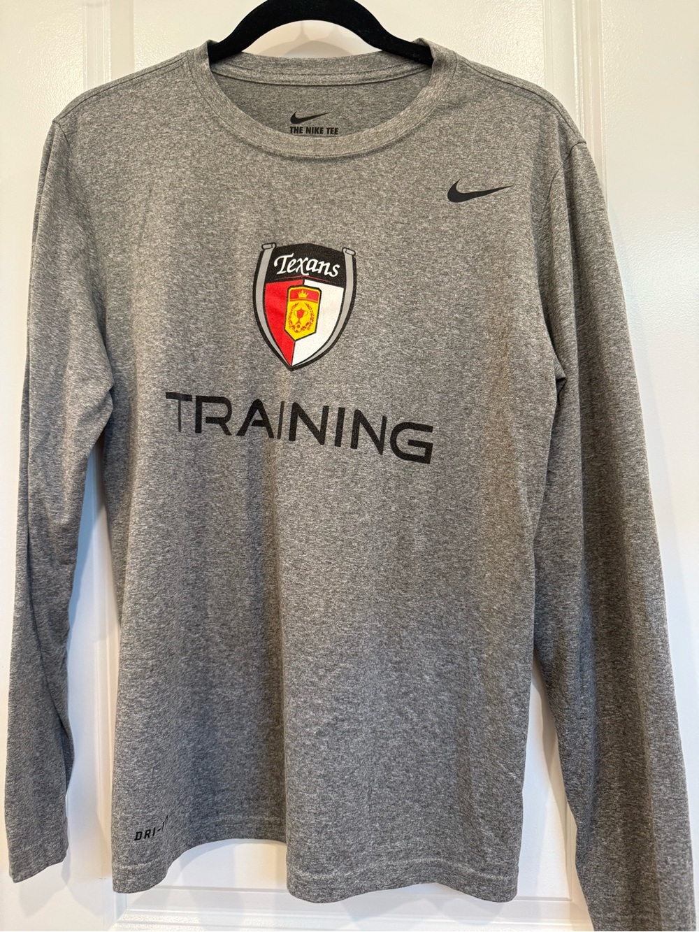 Nike Mens Gray Texans Training Long-Sleeve Top